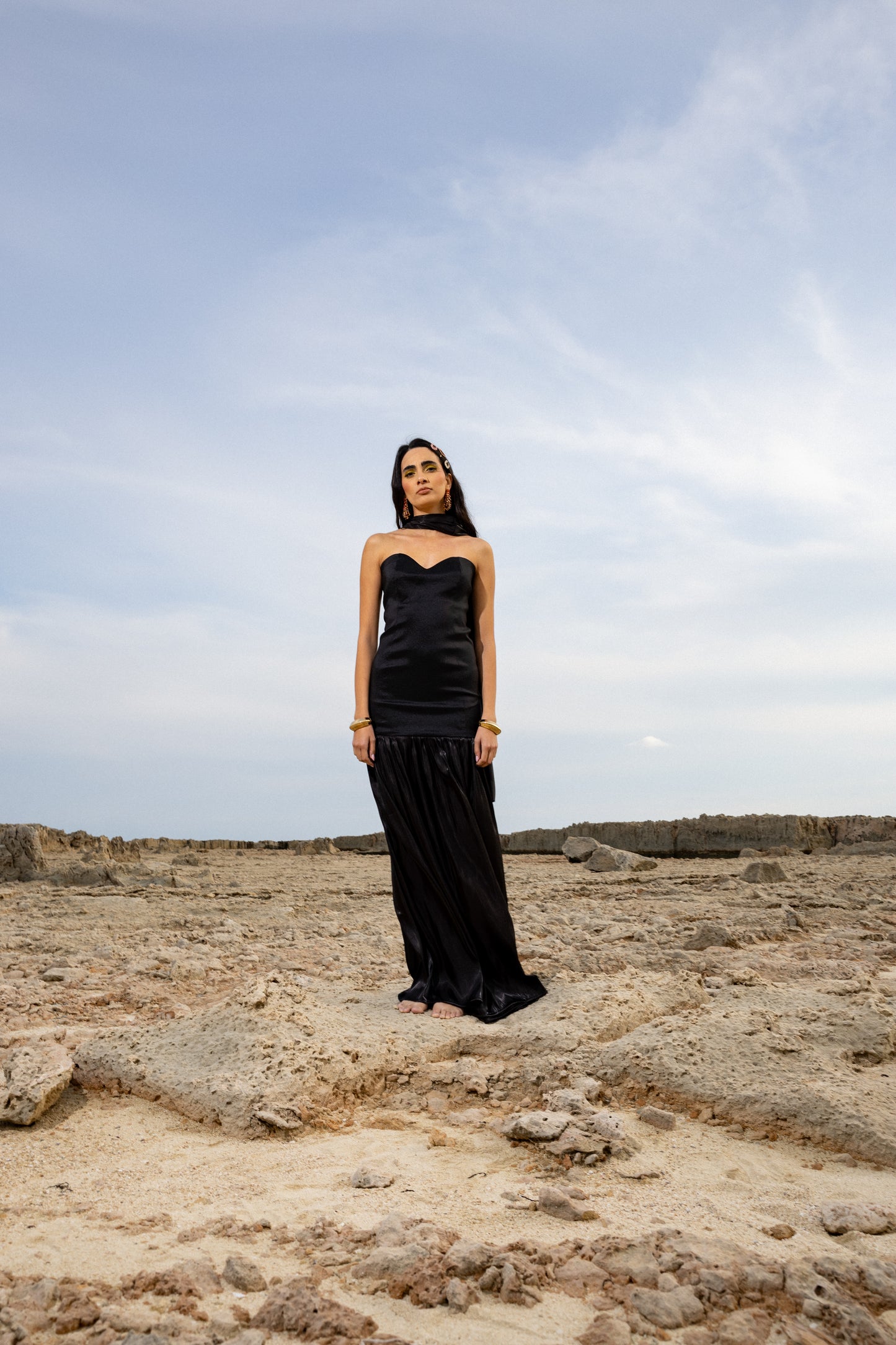 IRA by Irini Charalampous, @irathebrand online shop fashionable ready-to-wear womenswear brand satin dress maxi CECILIA in black color. Shop online from Cyprus and Greece.