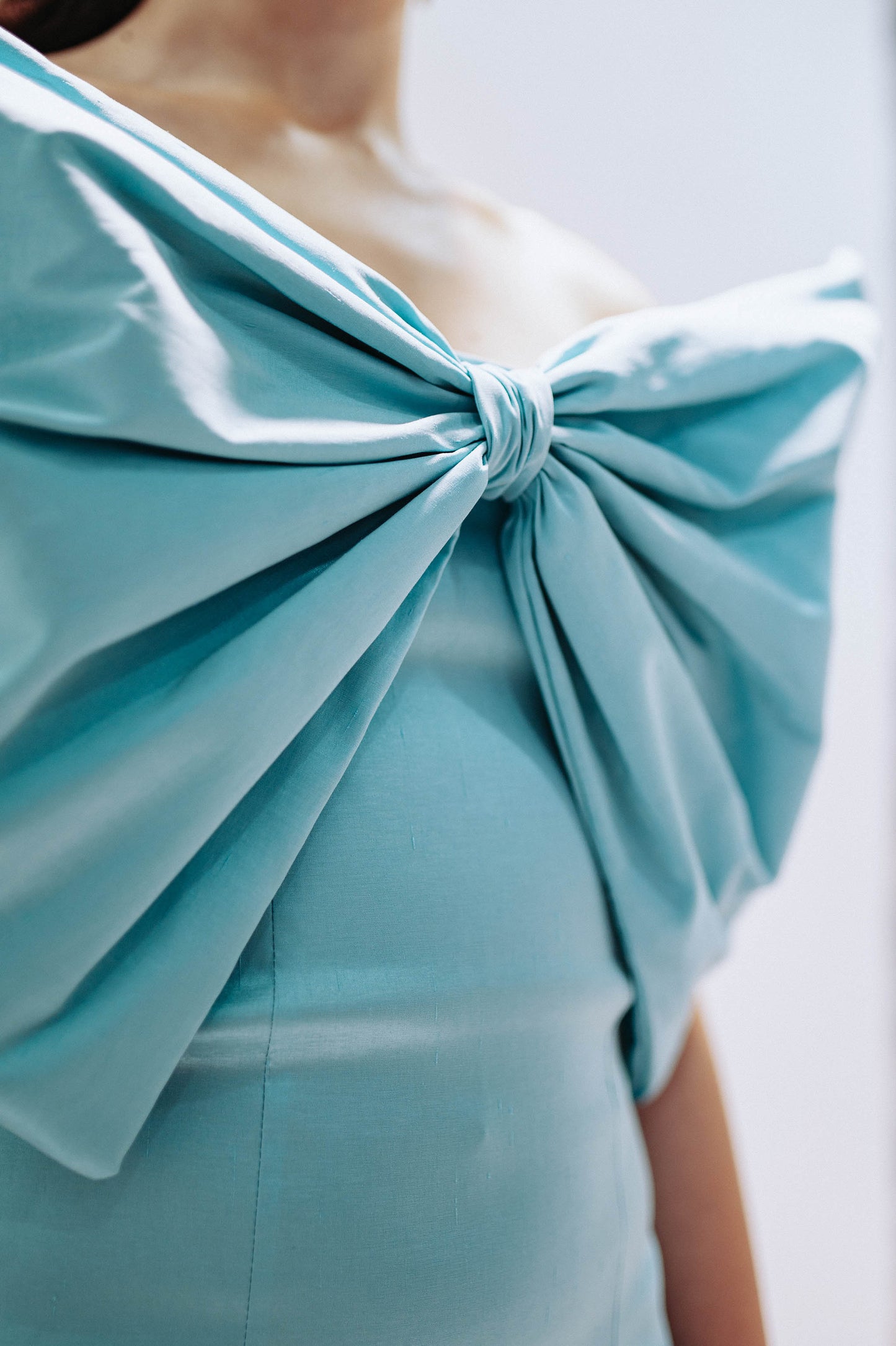 IRA by Irini Charalampous, @irathebrand online shop fashionable ready-to-wear womenswear brand taffeta dress FIONA colour blue high heels Cyprus Greece