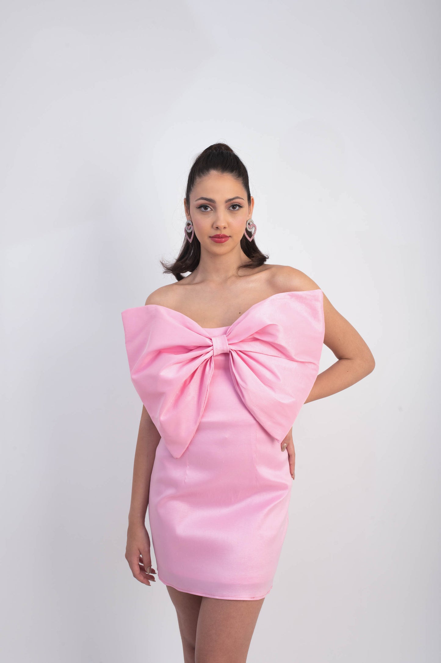 IRA by Irini Charalampous, @irathebrand online shop fashionable ready-to-wear womenswear brand taffeta dress FIONA colour bubble high heels Cyprus Greece