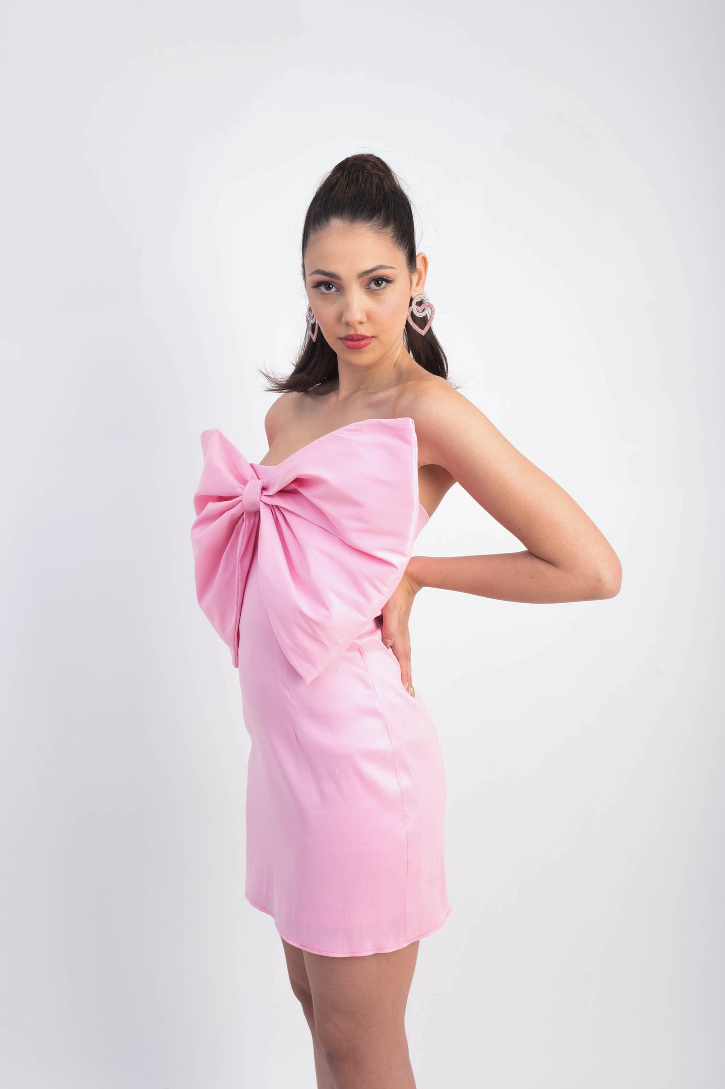 IRA by Irini Charalampous, @irathebrand online shop fashionable ready-to-wear womenswear brand taffeta dress FIONA colour bubble high heels Cyprus Greece