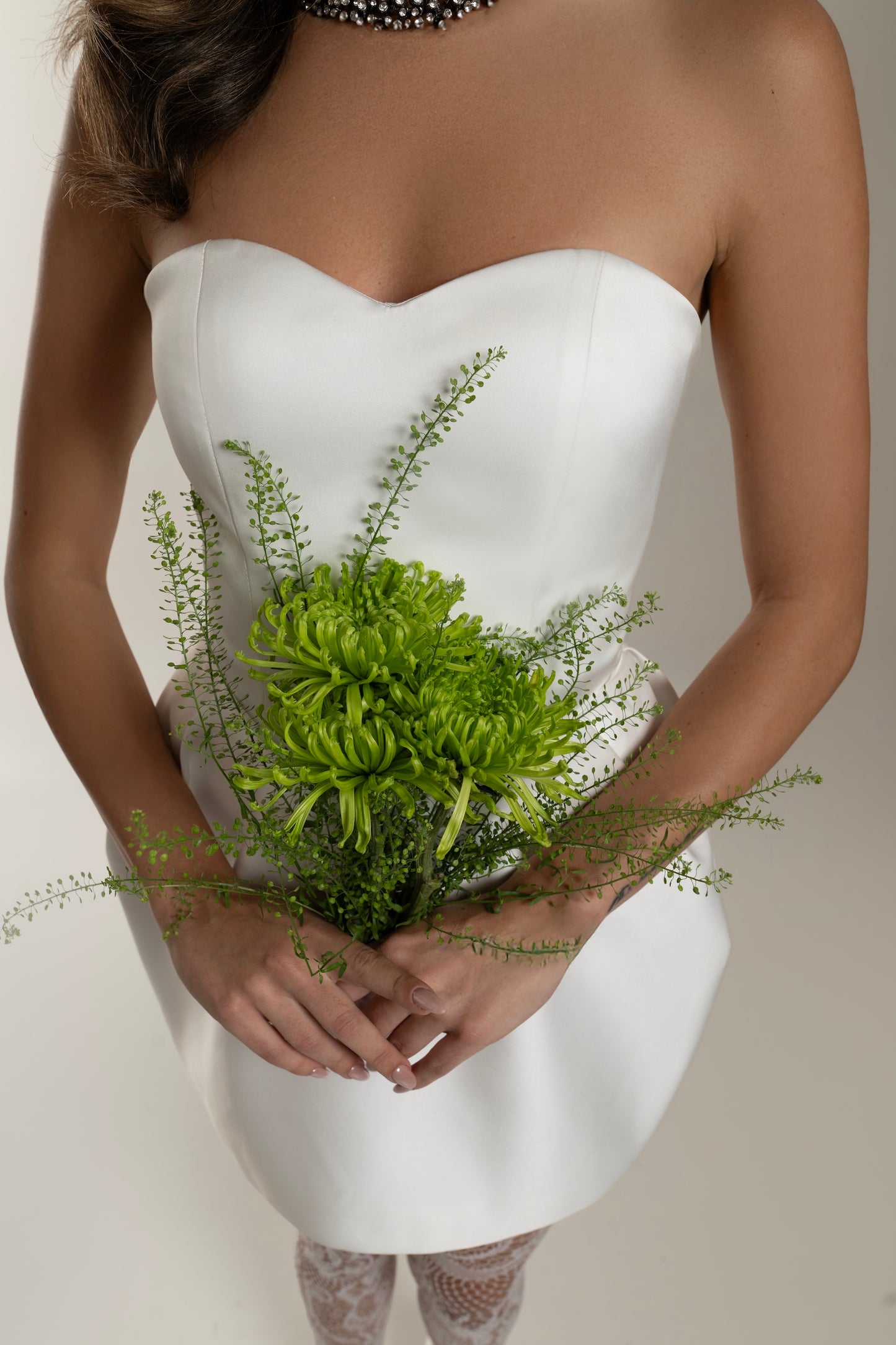 IRA by Irini Charalampous, @irathebrand online shop fashionable ready-to-wear womenswear brand sweetheart neckline scuba fabric ALMA bridal mini dress in white color. Shop online from Cyprus and Greece.