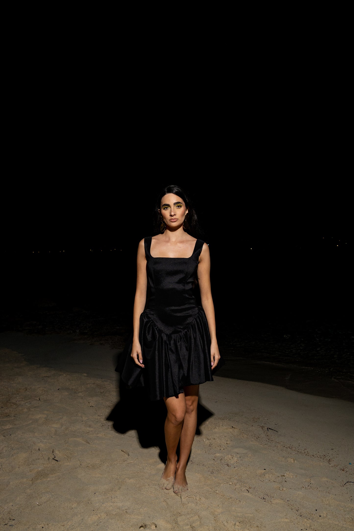 IRA by Irini Charalampous, @irathebrand online shop fashionable ready-to-wear womenswear brand satin dress ANNA in black color. Shop online from Cyprus and Greece.