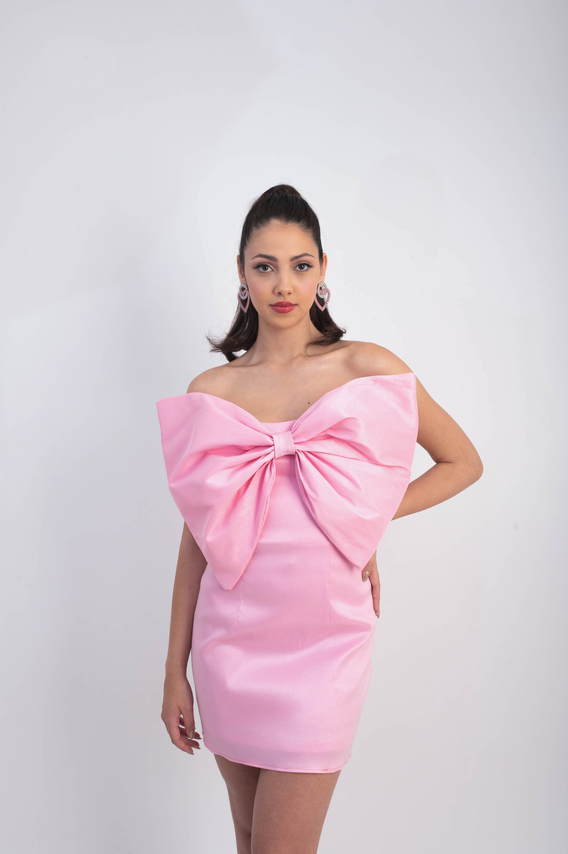 IRA by Irini Charalampous, @irathebrand online shop fashionable ready-to-wear womenswear brand taffeta dress FIONA colour bubble high heels Cyprus Greece