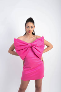 IRA by Irini Charalampous, @irathebrand online shop fashionable ready-to-wear womenswear brand taffeta dress FIONA colour hot pink high heels Cyprus Greece