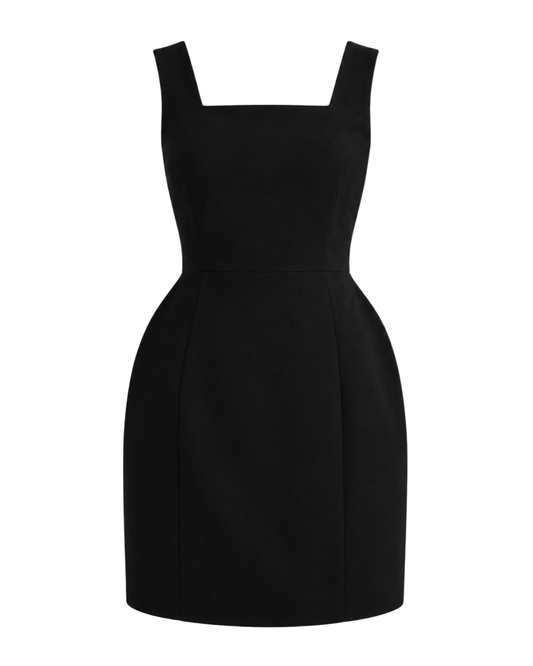 IRA by Irini Charalampous, @irathebrand online shop fashionable ready-to-wear womenswear brand SERENA sleeveless mini dress with structured silhouette in black color. Shop online from Cyprus and Greece.