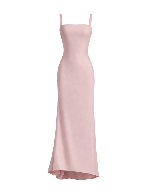 IRA by Irini Charalampous, @irathebrand online shop fashionable ready-to-wear womenswear brand MOIRA maxi dress with open back in powder pink color. Shop online from Cyprus and Greece.