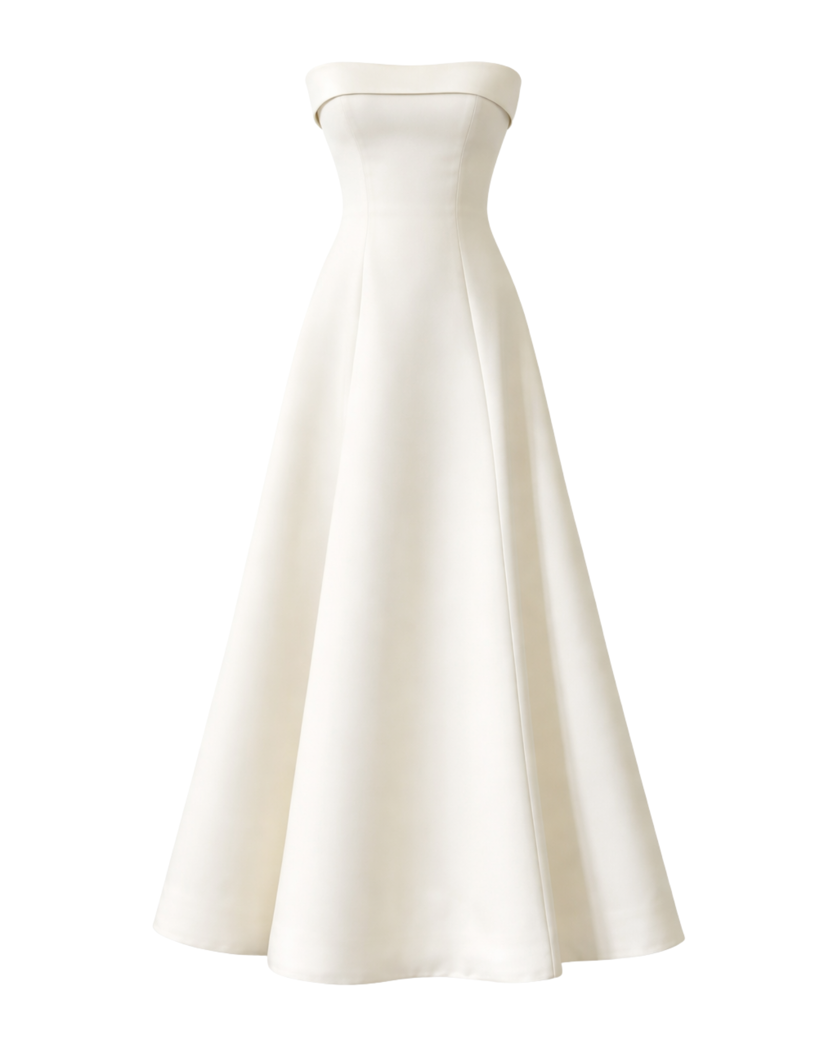 IRA by Irini Charalampous, @irathebrand online shop fashionable ready-to-wear womenswear brand NOOR scuba strapless midi dress with circle skirt in off white color. Shop online from Cyprus and Greece.