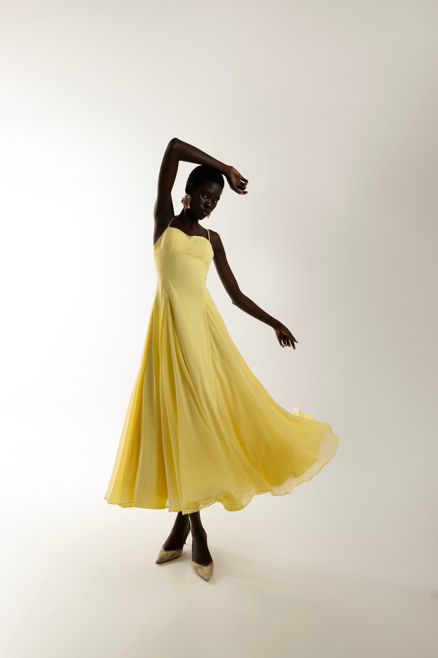 IRA by Irini Charalampous, @irathebrand online shop fashionable ready-to-wear womenswear brand SENA maxi dress in butter yellow color. Shop online from Cyprus and Greece.